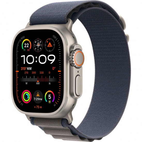 Apple Watch Ultra 2 49mm Titanium Case With L Blue Alpine Loop