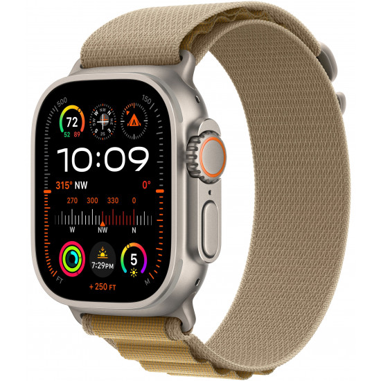 Apple Watch Ultra 2 49mm Natural Titanium Case With L Tan Alpine Loop