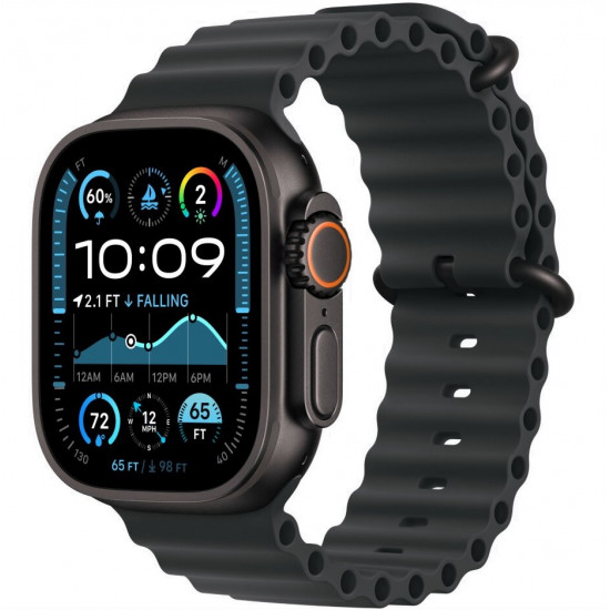 Apple Watch Ultra 2 49mm Black Titanium Case With Black Ocean Band