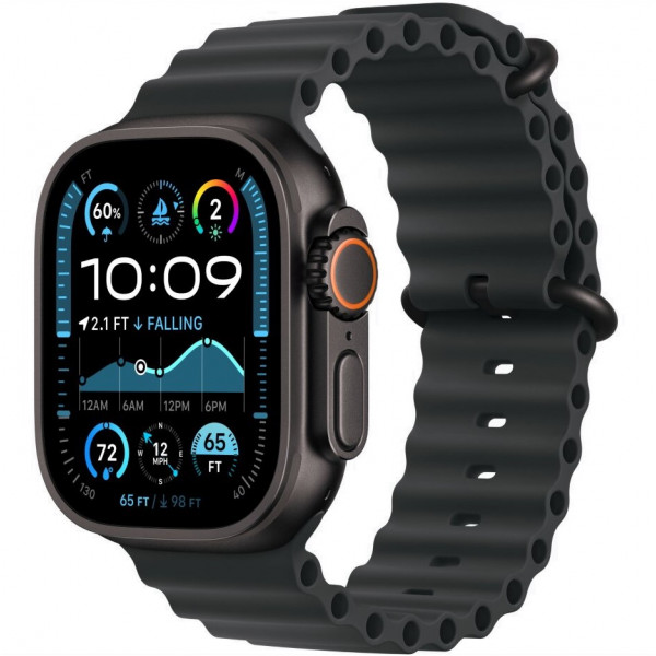 Apple Watch Ultra 2 49mm Black Titanium Case With Black Ocean Band