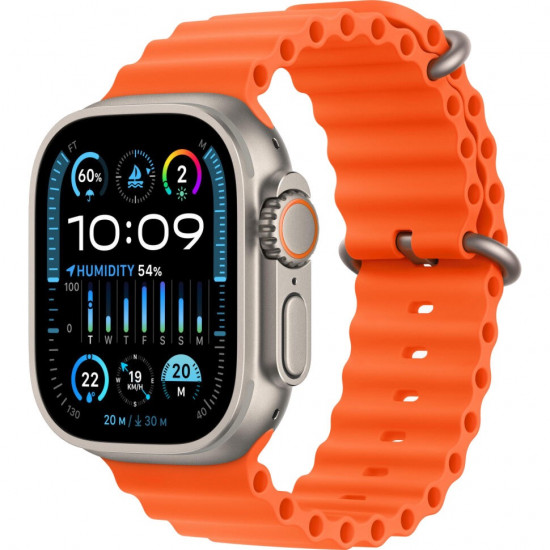 Apple Watch Ultra 2 49mm Titanium Case With Orange Ocean Band