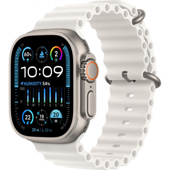 Apple Watch Ultra 2 49mm Titanium Case With White Ocean Band