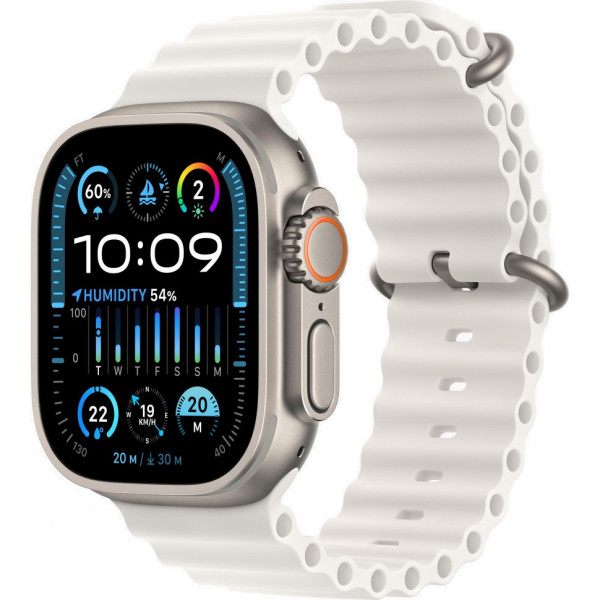 Apple Watch Ultra 2 49mm Titanium Case With White Ocean Band