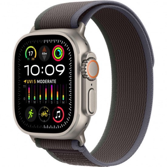 Apple Watch Ultra 2 49mm Black Titanium Case With M/L Black Trail Loop