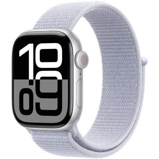 Apple Watch Series 10 42mm Silver Aluminium Case With Blue Sport Loop