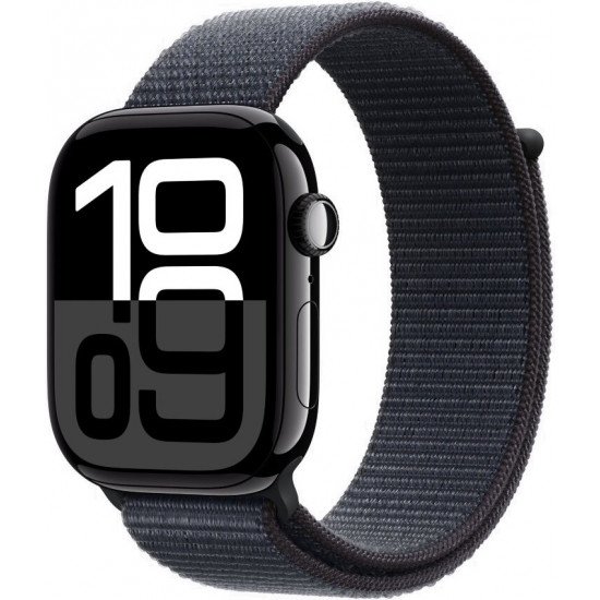 Apple Watch Series 10 42mm Jet Black Aluminium Case With Black Sport Loop