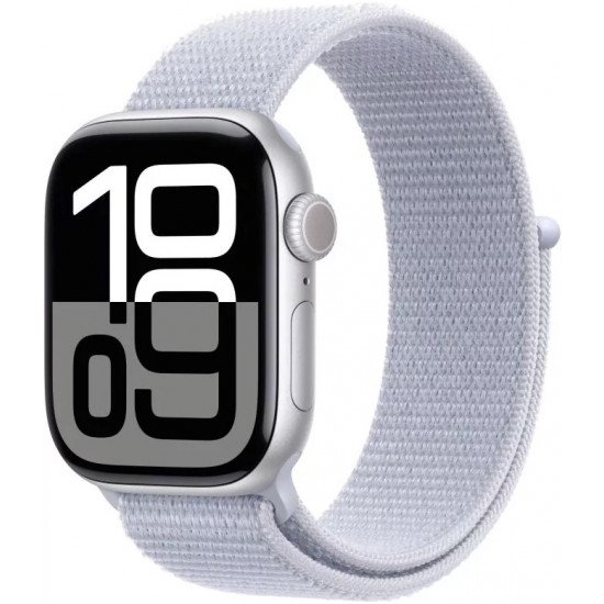 Apple Watch Series 10 42mm Silver Aluminium Case With Blue Sport Loop
