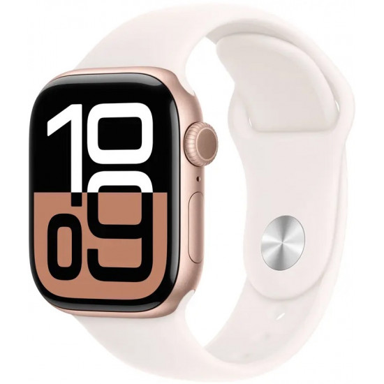 Apple Watch Series 10 42mm Rose Gold Aluminium Case With Light Blush Sport Band M/L