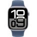 Apple Watch Series 10 46mm Silver Aluminium Case With Denim Sport Band M/L