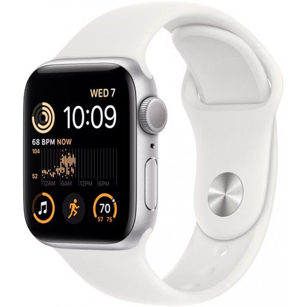 Apple Watch Series SE 2022 44mm Aluminium Case GPS, White Sport Band M/L