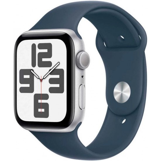 Apple Watch Series SE Gen 2 2023 44mm Aluminium Case GPS, Silver/Blue Sport Band S/M